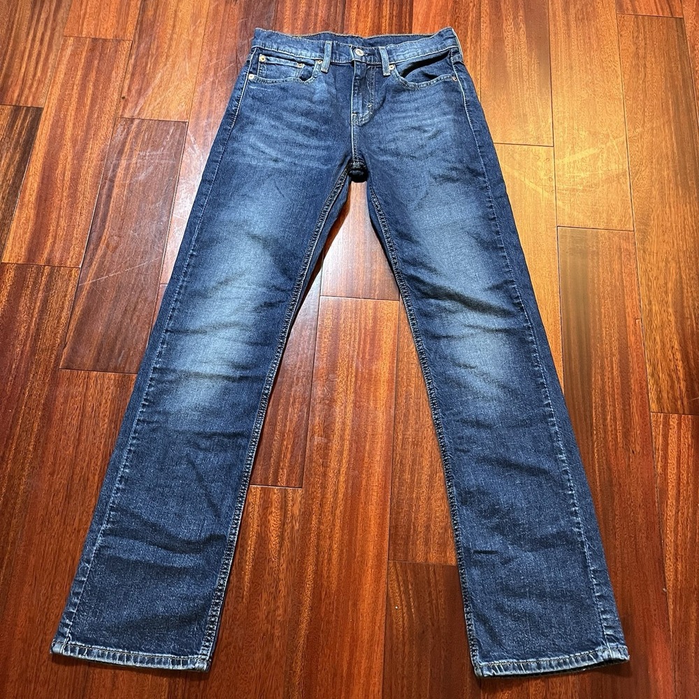 Levis Jeans Mens 28x30 (28x31) 527 Slim Bootcut Blue Dark Wash Fade Grunge EUC